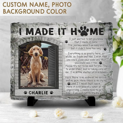 Personalized Polychromatic Rock Plaque: 'I Made It Home' - Image 2