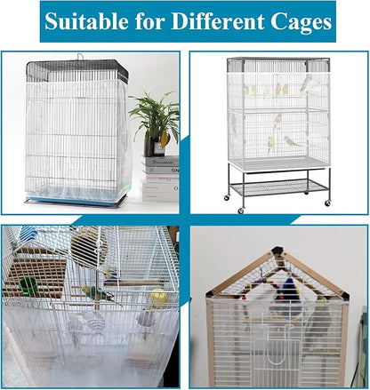 ASOCEA 2Pack Large Bird Cage Seed Cather, Bird Cage Cover Adjustable Soft Airy - Image 6