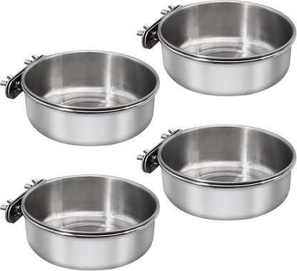 4 Pcs Medium Bird Feeding Dish Cups, Parrot Food Bowl Cage by DVHEY
