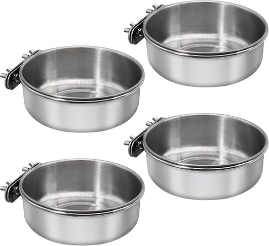 4 Pcs Medium Bird Feeding Dish Cups, Parrot Food Bowl Cage by DVHEY