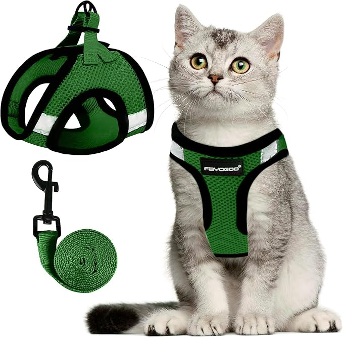 FAYOGOO Cat Harness and Leash Set | Upgrade Step-in Escape Proof Harness | by FAYOGOO