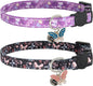 Cat Collar Breakaway, 2 Pack Cotton Cats Collars by Giecooh