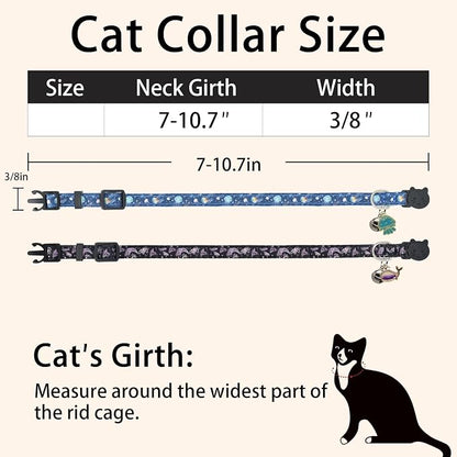 Cat Collar Breakaway, 2 Pack Cotton Cats Collars - Image 4