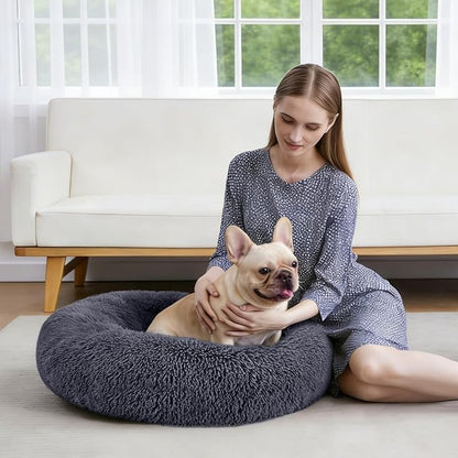 MIXJOY Orthopedic Dog Bed Comfortable Donut Cuddler Round Dog Bed Ultra Soft - Image 7