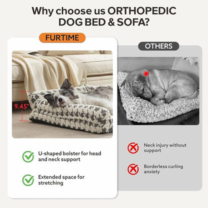 FURTIME Orthopedic Dog Beds Large Sized Dog, XL Washable Memory Foam Pet Couch - Image 3