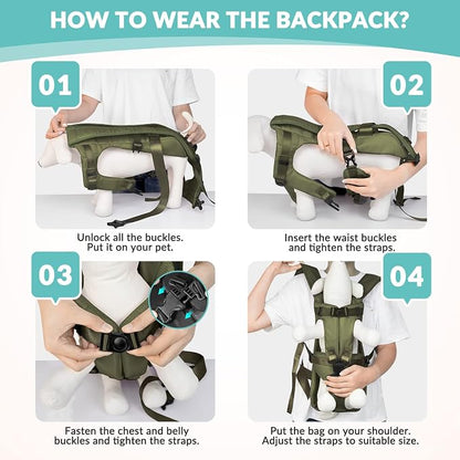 Lukovee Dog Backpack Carrier, Legs Out Easy-fit Dog Front Carrier - Image 6