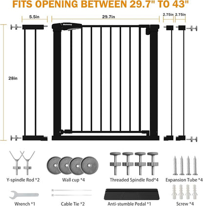 Baby Gate for Stairs, 29.7-43" Auto Close Dog Gate for Doorways & Hallways - Image 9