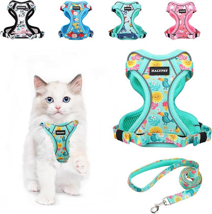 Halypet Cat Harness and Leash Set Cute Escape Proof Vest Harness by DOMoreWithYourPet