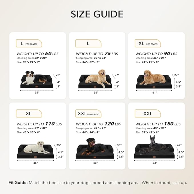 Orthopedic Dog Beds for Extra Large Dogs, Waterproof Egg Crate Foam XL Dog Bed - Image 5