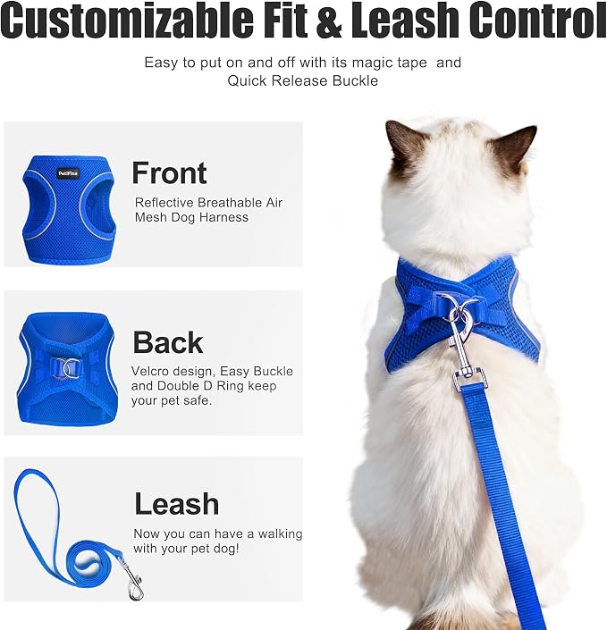 PetiFine Extra Small Step in Dog Harness and Leash Set, Cat Harness and Leash - Image 2