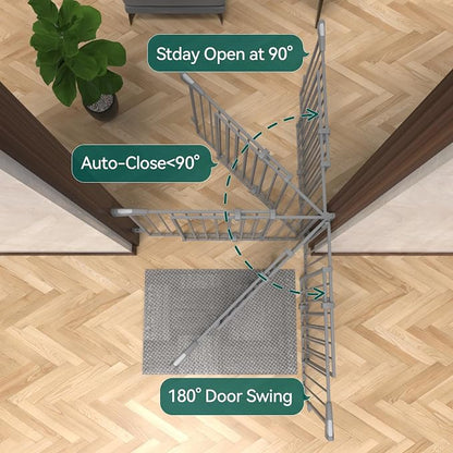 Babelio Baby Gate for Stairs, Kitchen & Doorways, 26-43" W 28" H No Bottom Bar| - Image 6