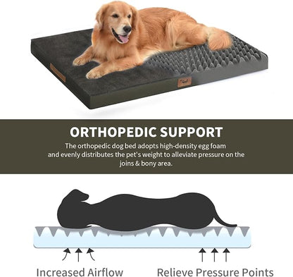 Plush Dog Bed for Medium Dogs, Waterproof Dog Crate Mat Orthopedic Egg Crate - Image 4