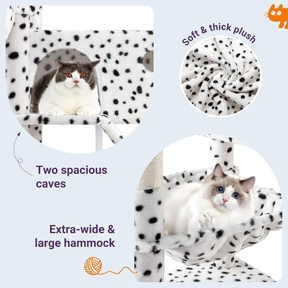 Allewie 81 Inches Tall Cat Tree/Multi-Level Large Climbing Tree House and Towers - Image 6