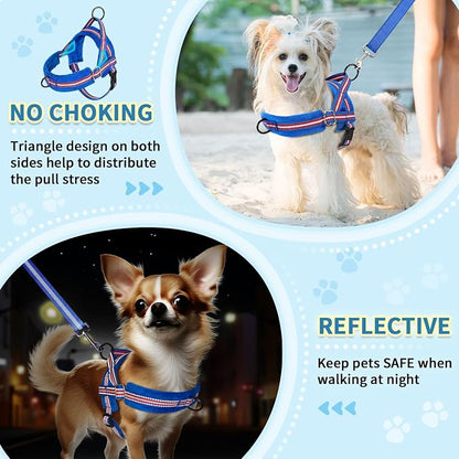 SlowTon No Pull Small Dog Harness and Leash Set, Puppy Soft Vest Harness Neck & - Image 3