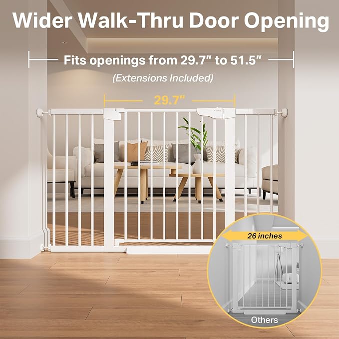 Cumbor 2 Pack 29.7"-51.5" Extra Wide Baby Gate - Image 3