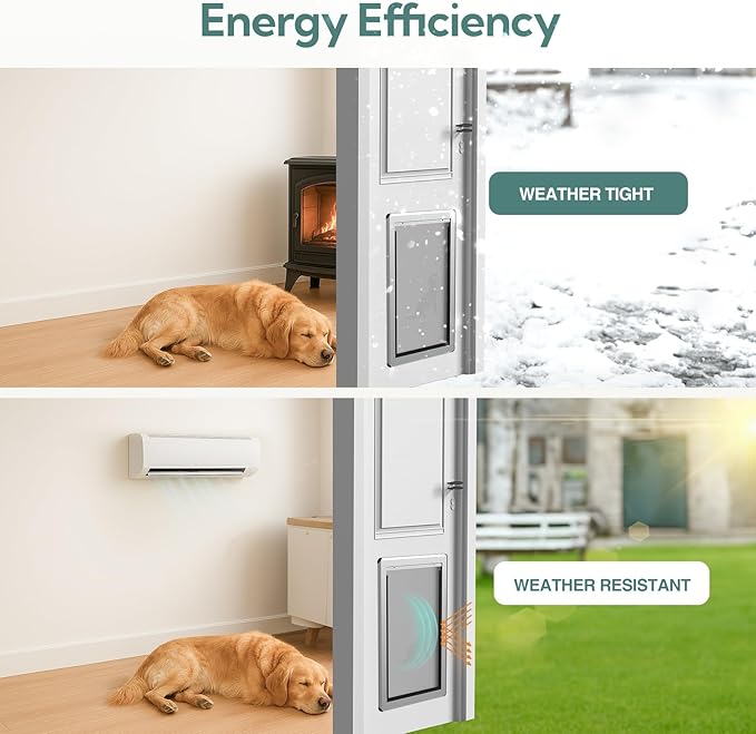 Aluminum XL Dog Door for Exterior Door, Open Size:24.4" H x 13.8" W, Heavy Duty - Image 9