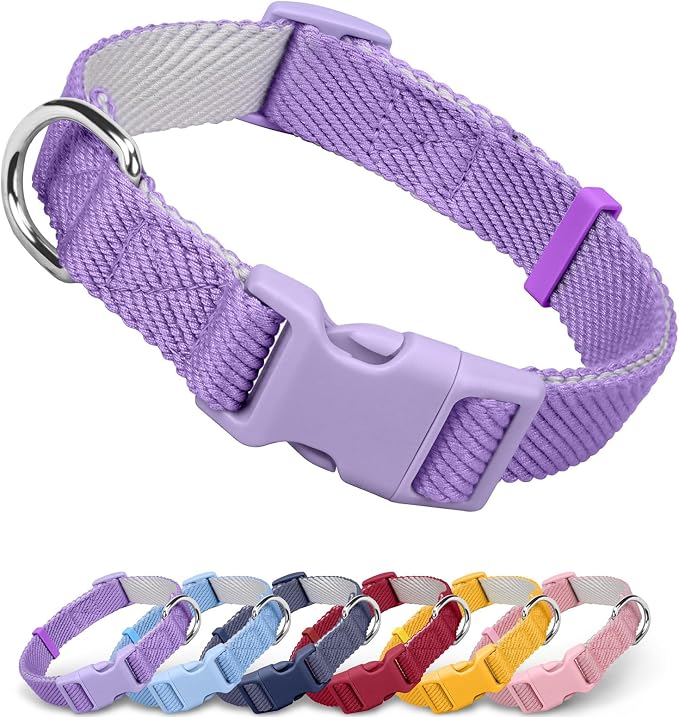 Dynmeow Soft and Breathable Cotton Dog Collar, Durable Adjustable Female Girl by Dynmeow