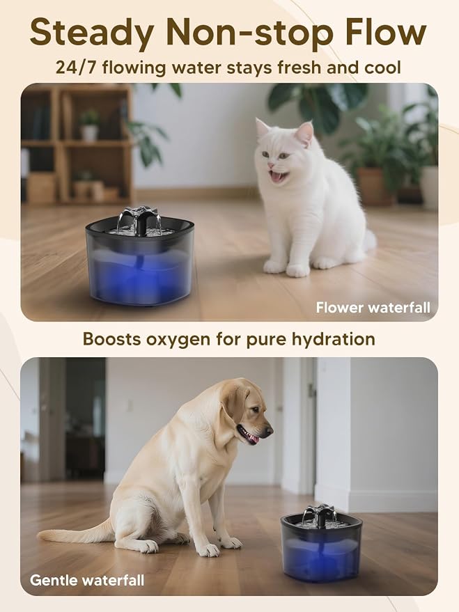 Automatic Cat Feeder and Water Fountain, 4L/16 Cups Timed Cat Dry Food Dispenser - Image 2