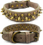 Spiked Dog Collar Soft Pu Leather Mushrooms Rivet Spike Studded Puppy by Unknown