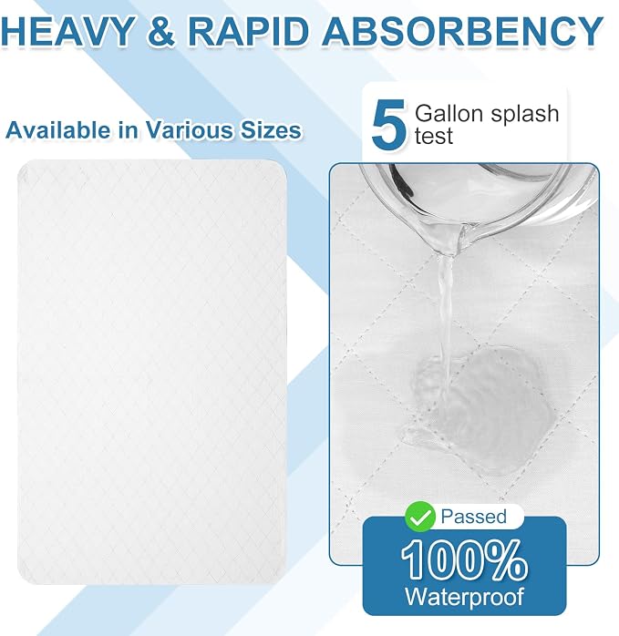 OUTCREATOR® Washable Bed Pads 34" x 56", Incontinence Mattress Protector - Image 2
