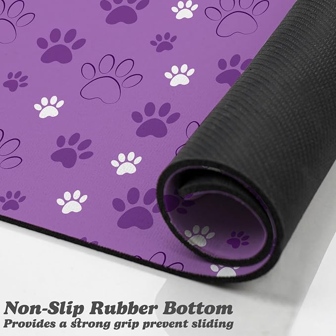 Dog Food Mat, Absorbent Water Bowl Mats Cat Pet Feeding Placemats 17 * 30 inch - Image 3