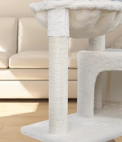 YUNIQUE 39.4'' Cat Tree with Cat Condo and Big Hammock - Image 5