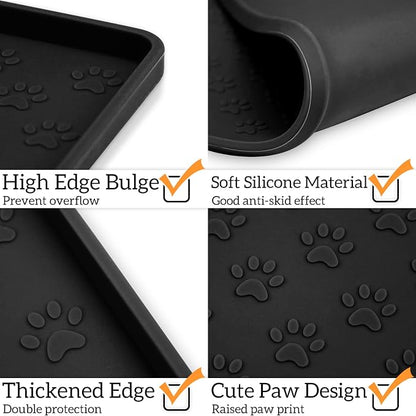 Ptlom Silicone Pet Placemat for Dog and Cat, Waterproof Anti-Slip Pet Feeding - Image 4