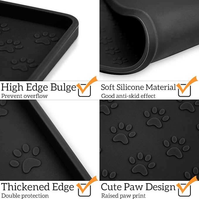 Ptlom Pet Placemat for Dog and Cat, Mat for Prevent Food and Water Overflow - Image 4