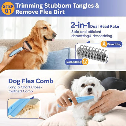 Bath Grooming Kit for Pets, Dog and Cat Grooming Supplies, Dematting Comb for - Image 3