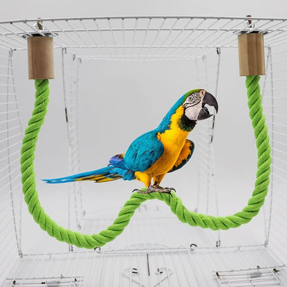 2 Pack Bird Rope Swing Chewing Toy, Hemp Perch Swing, Cage Standing Climbing - Image 5