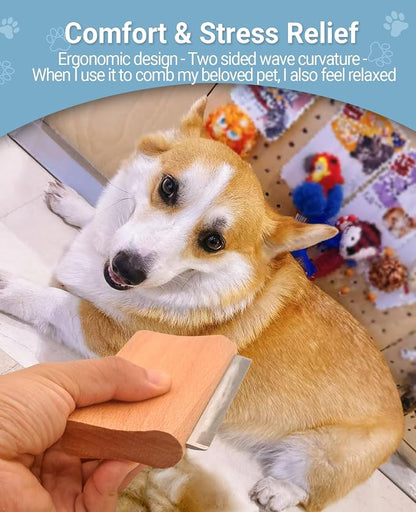 Dog Brush for Shedding | Pet Hair Removal Tool, Cat Grooming Supplies, - Image 2