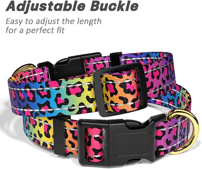 Reflective Dog Collar for Medium Dogs, Cute Leopard Style Adjustable Heavy-Duty - Image 6