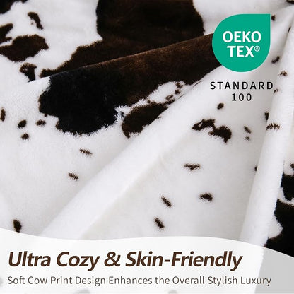 Bnuitland Cow Printed Fleece Flannel Throw Blanket, 300 GSM Double Sided Fuzzy - Image 6