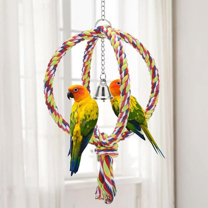 Bird Rope Swing Colorful Perch Climbing Toy - Image 2