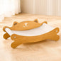 Cat Scratcher Bed for Indoor Cats & Hammock Lounge & Scratch Pad, Wooden Modern by Unknown