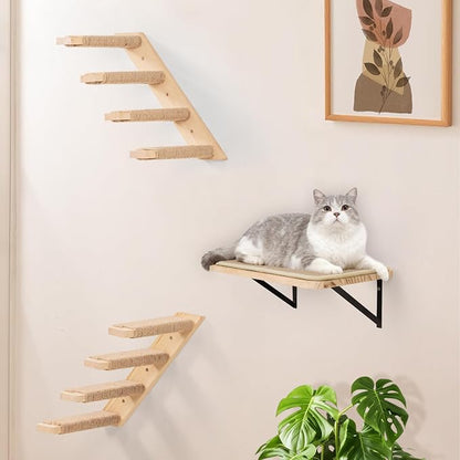 Cat Climbing Shelves Four Stair Shelf Wall Mounted Reversible Left & Right - Image 5