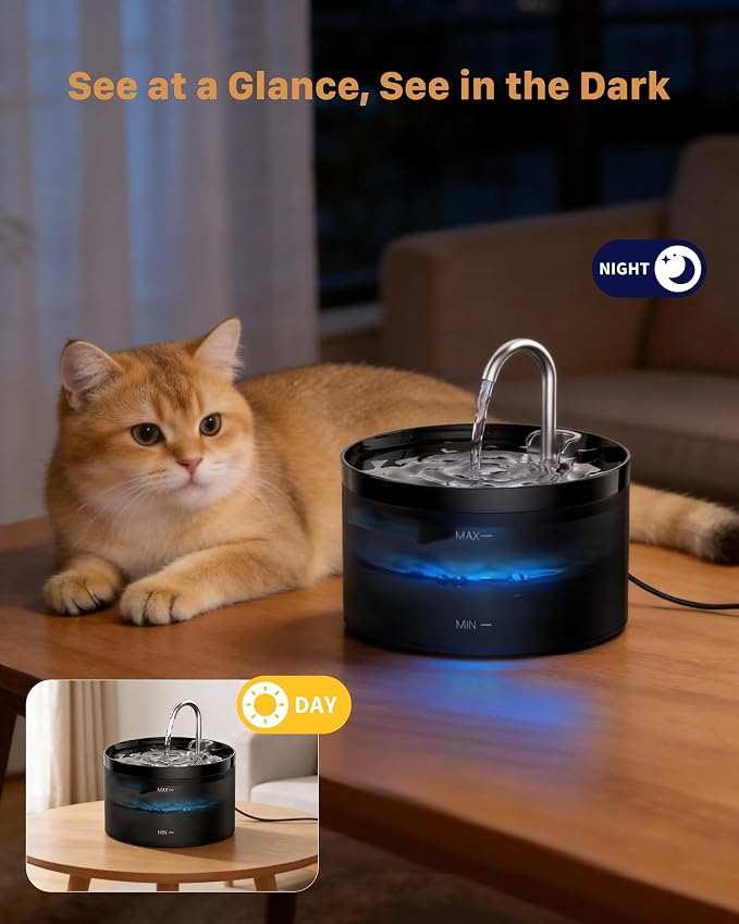 Cat Water Fountain Pet Fountain: 67oz/2L Cat Water Dispenser - Image 4