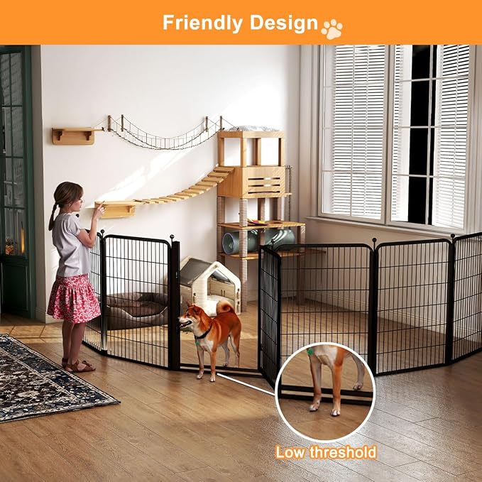 Dog Fence Outdoor Pens Outside, Portable Dog Play Pen 40" H 8 Panels Pet - Image 2