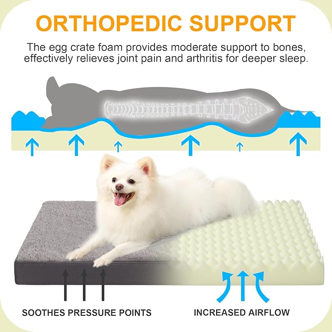 KSIIA Orthopedic Dog Bed Waterproof Dog Crate Bed - Image 2