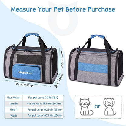 BurgeonNest Cat Carriers for Small Cats Under 15, Medium Puppy Under 25 lbs - Image 2