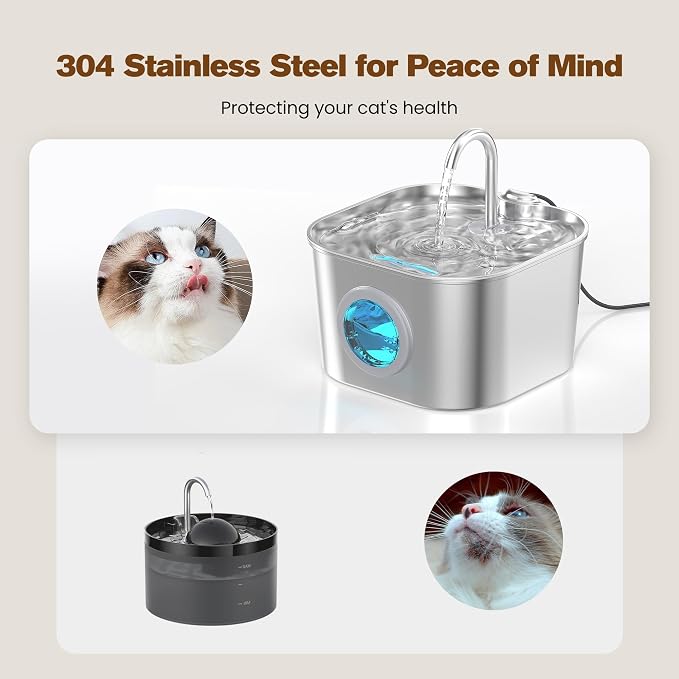 Cat Water Fountain Stainless Steel: Pet Fountains - Image 2