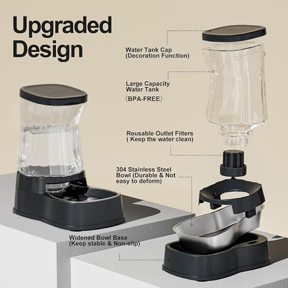 Gardner Pet Automatic Dog Water Dispenser Gravity Stainless Steel Water Waterer - Image 3