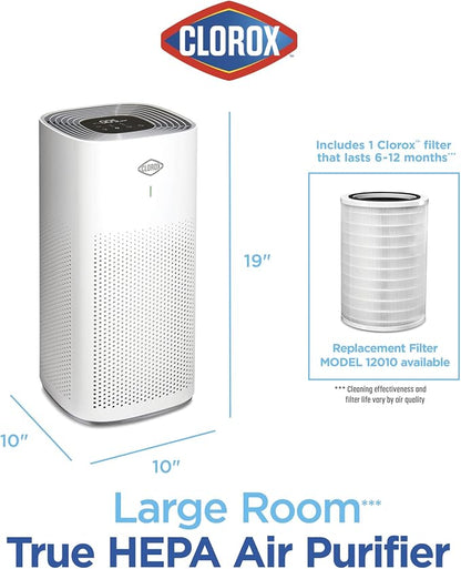 Clorox HEPA Air Purifiers for Home, True HEPA Filter, Large Rooms Up to 1 - Image 8