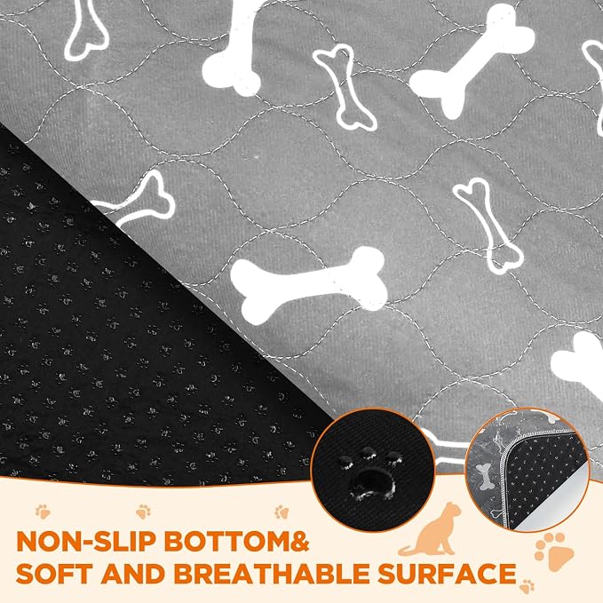 Washable Pee Pads for Dogs, 2 Pack Large Reusable Puppy Pads, Non-Slip - Image 2