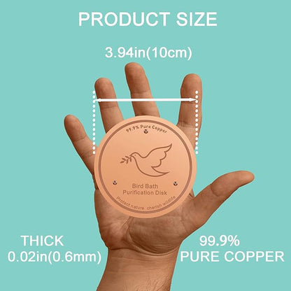 2Pack Bird Bath Copper Purification Disk | 0.6mm Reinforced 99.9% Pure Copper | - Image 3