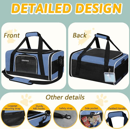 Petskd Pet Carrier 17x13x9.5 Southwest Airline Approved, Pet Travel Carrier Bag - Image 8