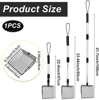 Chicken Poop Scooper 3 in 1 Adjustable Long Handle Litter Metal Scoop Heavy - Image 2