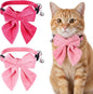 2 Pcs Pink Cat Collar with Bow Bells Breakaway Cat Bowtie Collar with Bell by Unknown