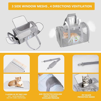 Cat Carrier Pet Dog Carrier Airline Approved - Image 3