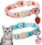 Cat Collar, 2 Pack Pink Flower Cat Collars Breakaway by DOGWONG